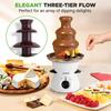 NutriChef 3-Tier Chocolate Fountain - Electric Stainless Steel Chocolate Melts Dipping Warmer Machine