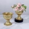 Золотая Металлическая Ваза Полированная Винтажная Ваза Подставка для Цветов для Композиций Настольное Украшение для Дома Свадебное Украшение