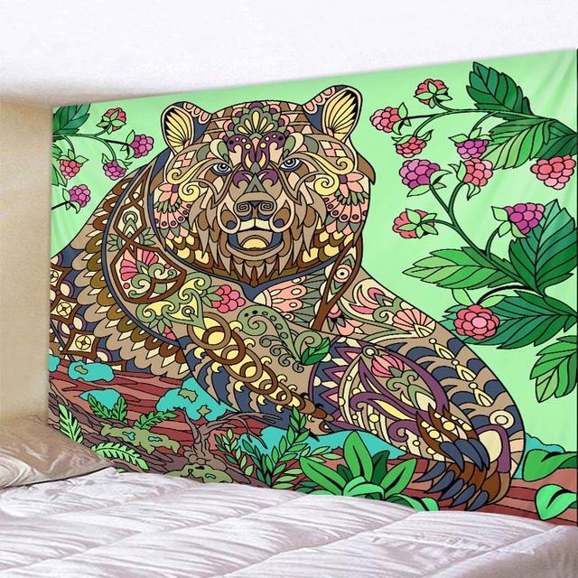 Фэнтезийный гобелен с животными, лесной тигр, украшение для дома, настенный подвесной богемный гобелен для гостиной, спальни, эстетика, украшение комнаты