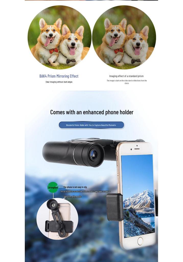 High Magnification HD Mini Outdoor Binoculars 8x21/40x22/100x22 with Phone Clip