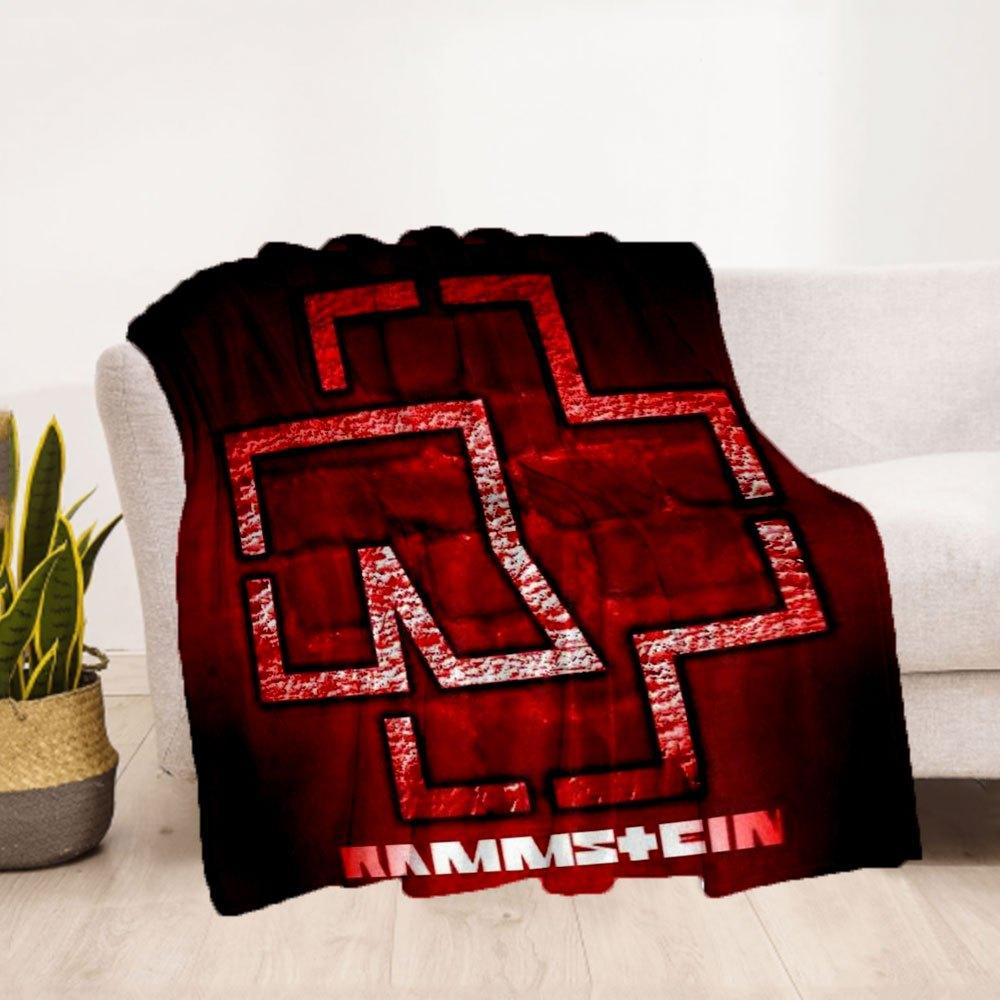 Rammstein Logo T-Shirt Men's Women's Unisex Fit Black Red WhiteBlanket Flannel Throw Blanket for Sofa, Bed, Travel, Camping, Office, Couch,