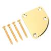 Gold Electric Guitar Neck Plate 4 Hole Curved Simple Installation Anti Scratch Neck Plate