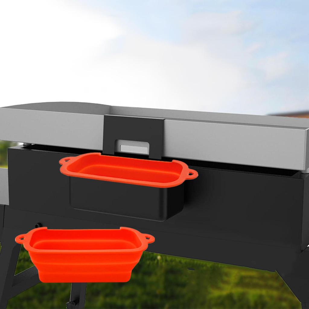 Grease Cup Liner Catcher Foldable Heat Resistance Portable Grill Tray Drip Pan