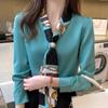 Chiffon Shirt Women's Spring Autumn Western Style Ribbon Design Niche Satin Shirt Temperament Fashionable Long Sleeved Top Blouses & Shirts