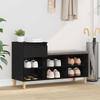 Shoe Cabinet with Storage Black Oak Effect 102 x 36 x 60 cm