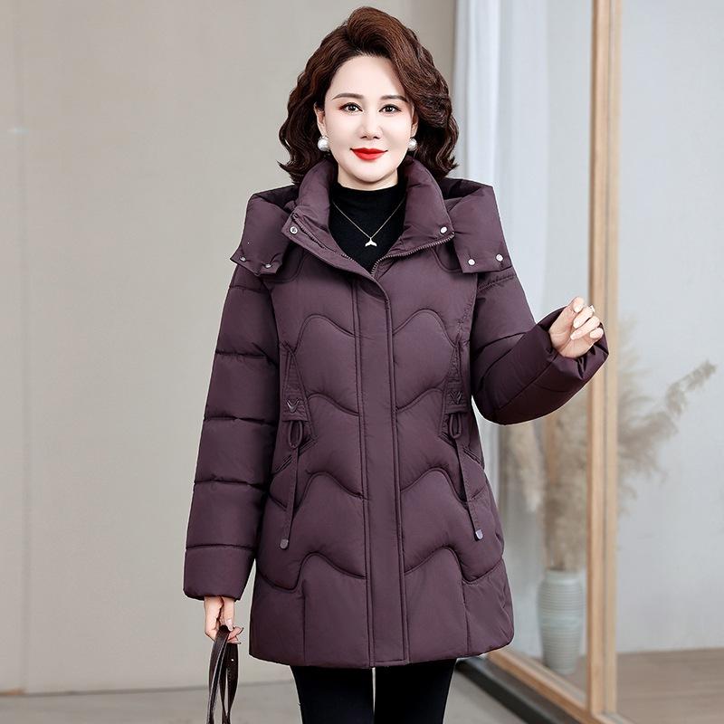 Winter new polyester cotton clothes women's medium and long thickened warm jacket large size winter cotton-padded clothes are fashionable and thin