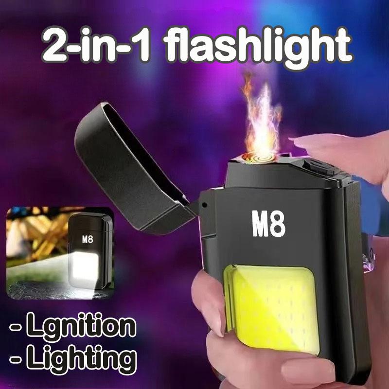 COB Рабочий свет с аккумулятором Электрическая зажигалка 4 режима Перезаряжаемый Высокий люмен Портативный Светодиодный свет для Кемпинга Пешего туризма Бега Лампа