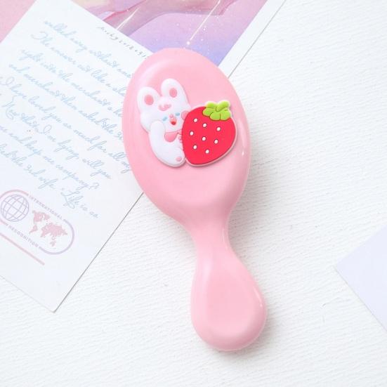 Мини-щетка для волос для девочек, мягкая щетина, массаж кожи головы, портативная расческа для распутывания волос с мультяшными овощами и животными, детские парикмахерские инструменты на день рождения