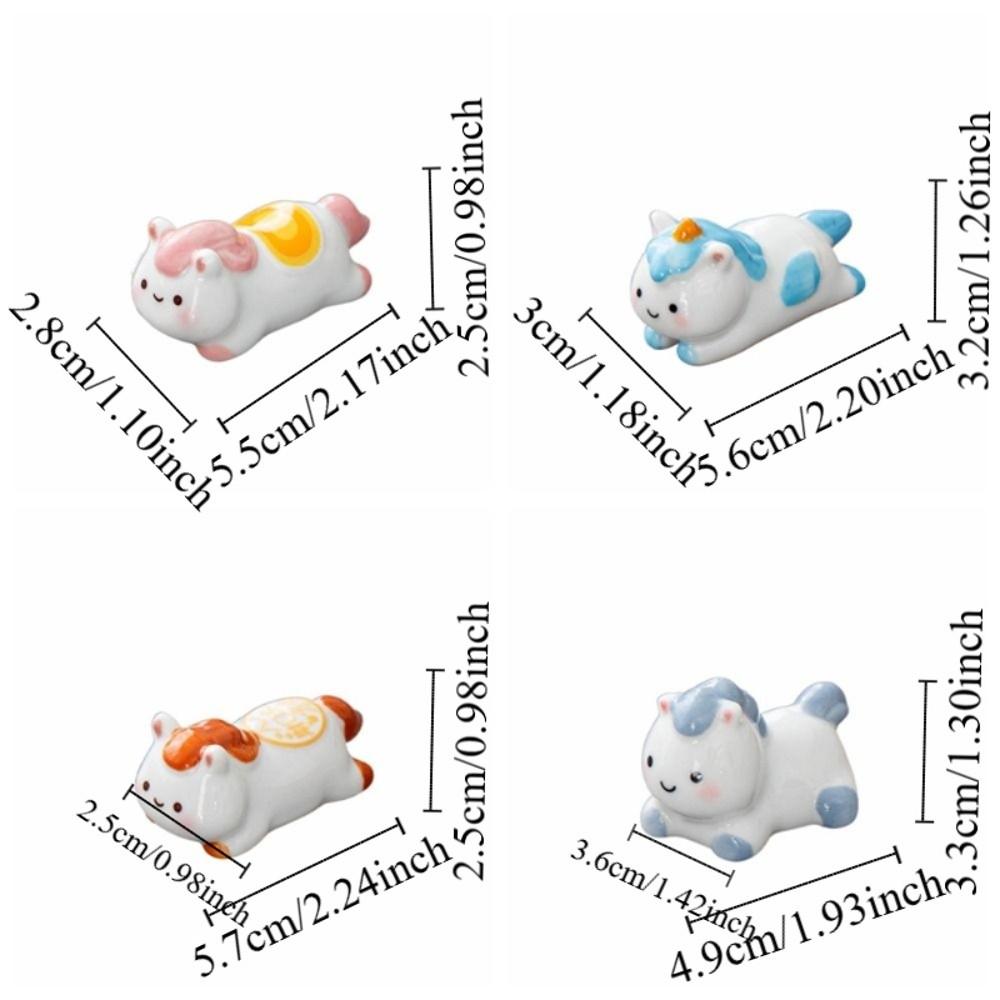 Cartoon Horse Chopstick Rest Ceramic Spoon Rack Holder Simple Chopstick Rack Sushi Bar