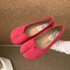 Мода Мода Флок Обувь Мелкие Балетки Слипоны Для Женщин Новинка Лето Весна Женский Странный Носок Женские Балетки Обувь