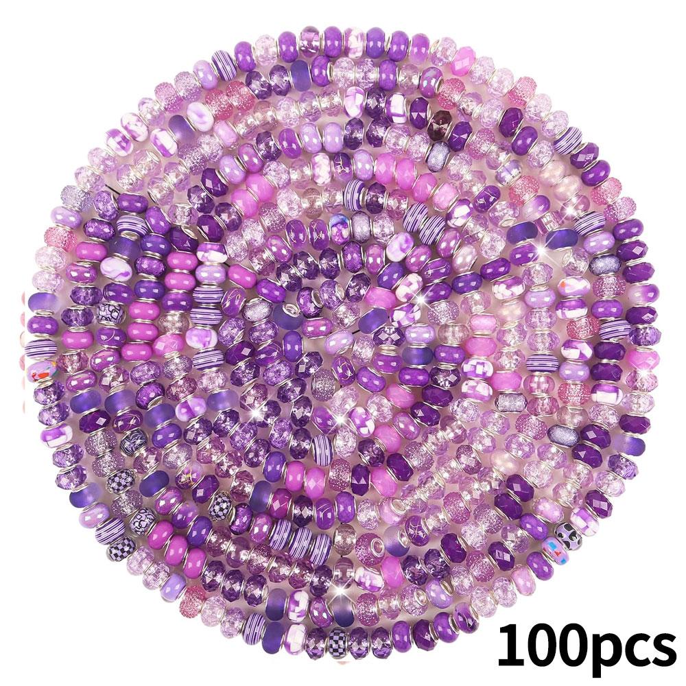 30/50/100 смоляных бусин европейского стиля с крупным отверстием, разделительные бусины для изготовления ювелирных изделий, различные россыпные и цветные европейские крупные бусины