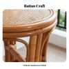 Woven Drum Stool Multi-Functional Backless Seat Natural & Design Handmade for Adults, Homeowners, Entryway, Living Room, Bedroom
