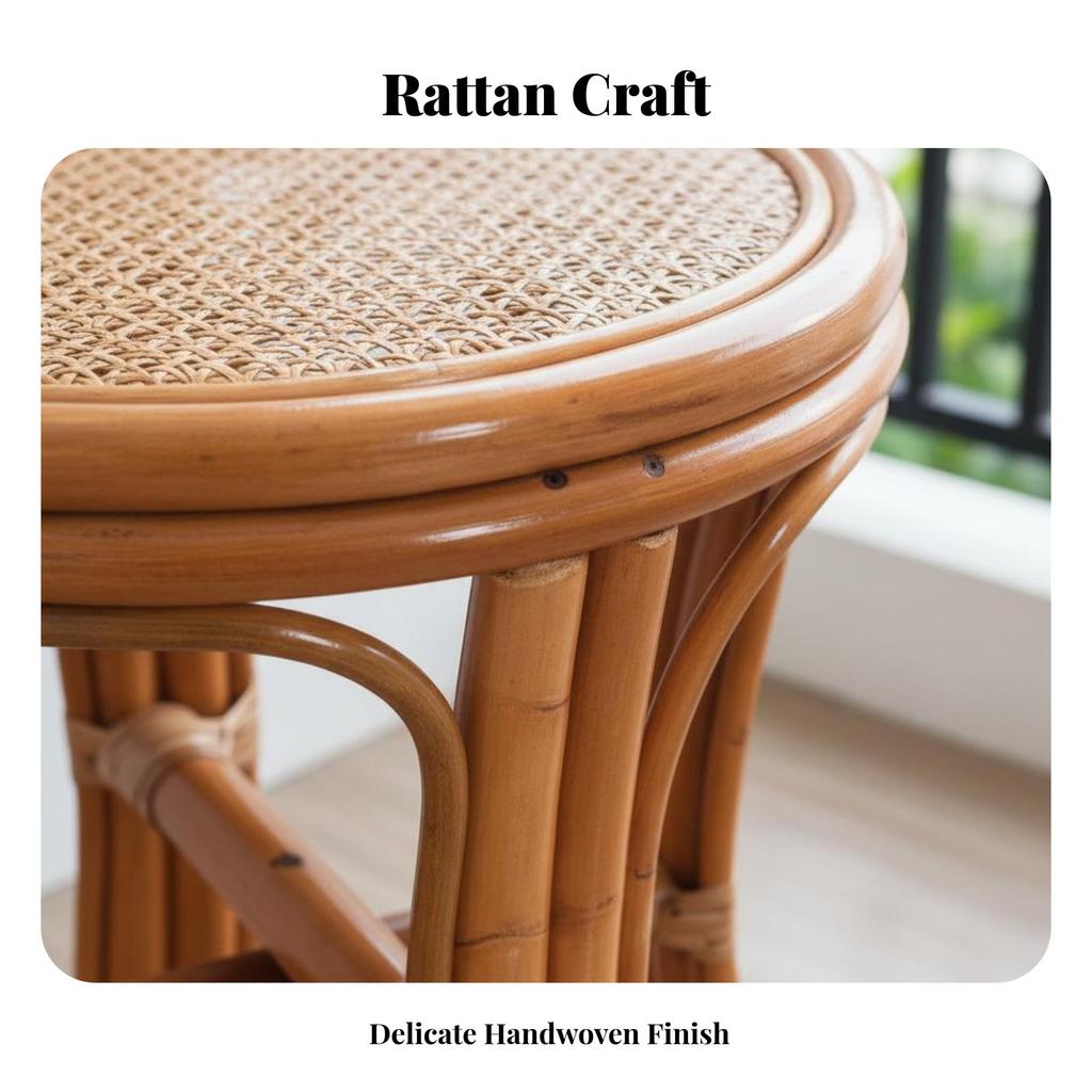 Woven Drum Stool Multi-Functional Backless Seat Natural & Design Handmade for Adults, Homeowners, Entryway, Living Room, Bedroom