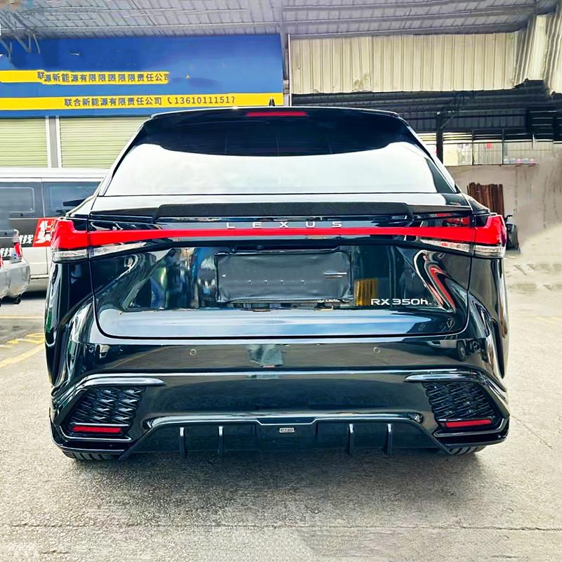 Для Lexus RX350H RX500H 2023-2025 Черный Спойлер Задней Крыши Багажника с Видом под Карбон, Центральные Крылья, Тюнинг, Комплект Обвеса, Аксессуары, Запчасти
