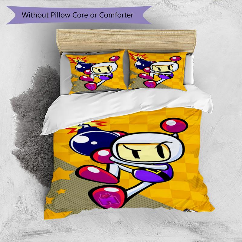 3pcs Duvet Cover Set (1*Duvet Cover + 2*Pillowcase, Without Core),game MAN Print Bedding Set, Bedroom Decor, All‑Season, Birthday Gift
