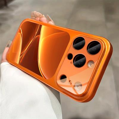 Модный оранжевый стеклянный чехол для телефона, подходящий для iPhone 17 16 15 14 13 12 11 Pro/Max/Plus, противоударная задняя крышка