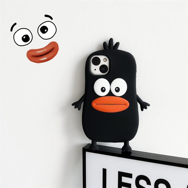 3D чехол с рисунком животного утка для iPhone 13 12 11 Pro Max XR X SE20 6S 6 7 8 Plus, подарок для детей, милый мягкий силиконовый чехол для телефона