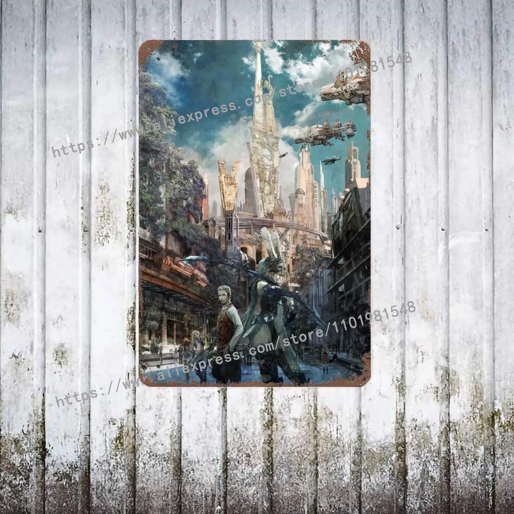 Ёситака Амано Постер Final Fantasy VIIs Винтажная Жестяная Металлическая Табличка Декоративная Пластина для Паба Бара Мужской Пещеры Клуба Настенное Украшение