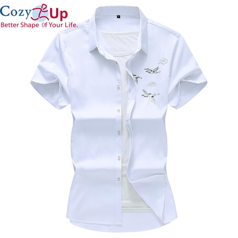 Cozy Up Рубашка с вышивкой в ​​китайском стиле, мужская летняя новая модная повседневная рубашка с короткими рукавами