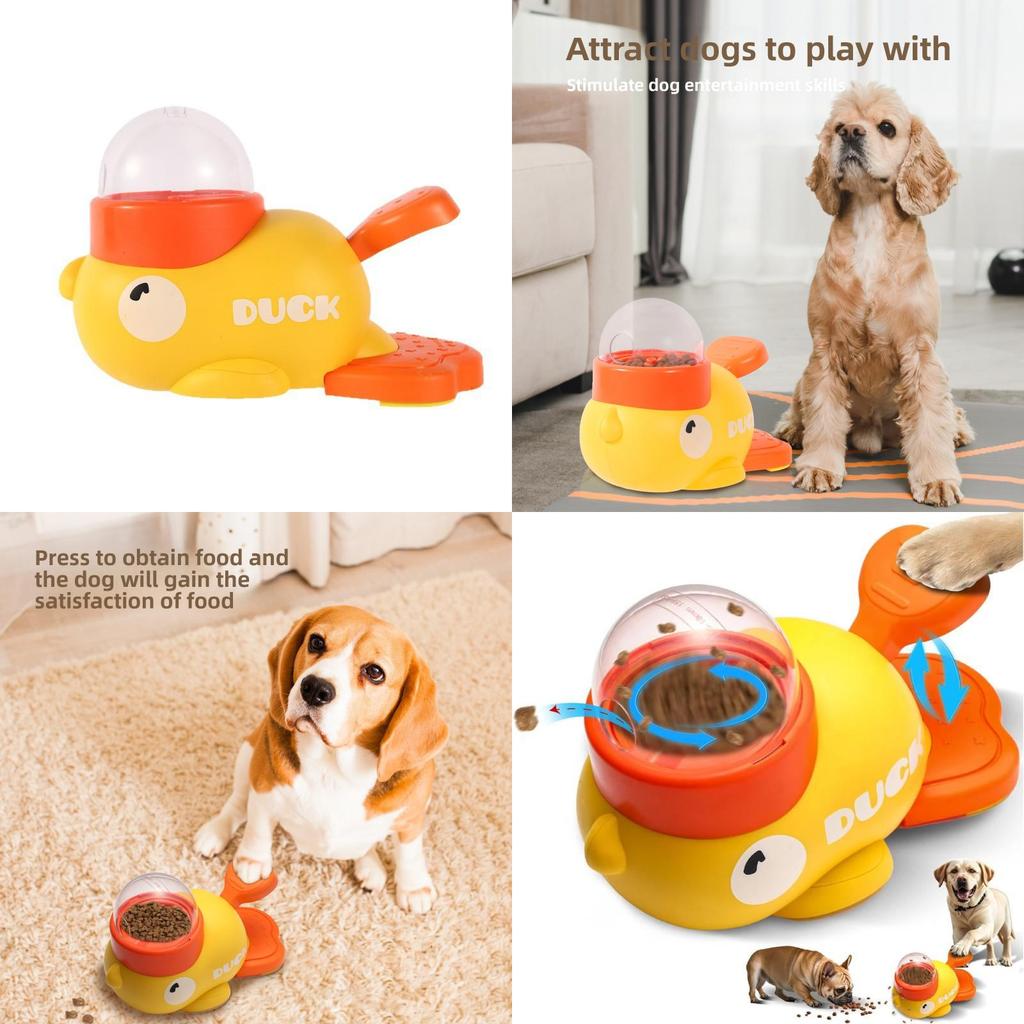 Small Yellow Duck Pet Interactive Toy Feeder For Cats And Dogs