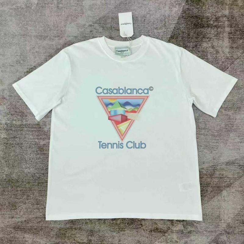Casablanca Hip Hop Short Sleeve T Shirt Men Women Casual Loose Fit Tee 2025