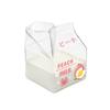 1PC Cute Square Breakfast Cups Kawaii Bottle Milk Carton Clear Wine Container Glass