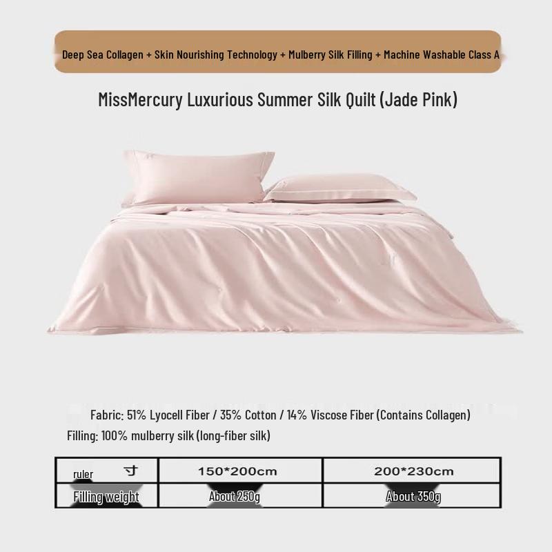Mercury Home Textiles Стильный летний стеганый одеяло из натурального шелка-тусса