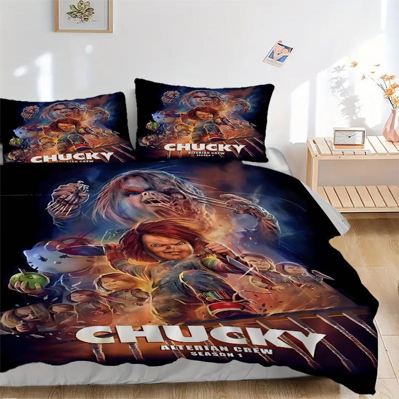 3pcs Chucky Alterian Crew Season 1 Design Printed Quilt Set Soft and Comfortable Quilt Cover for Bedroom Set .H014