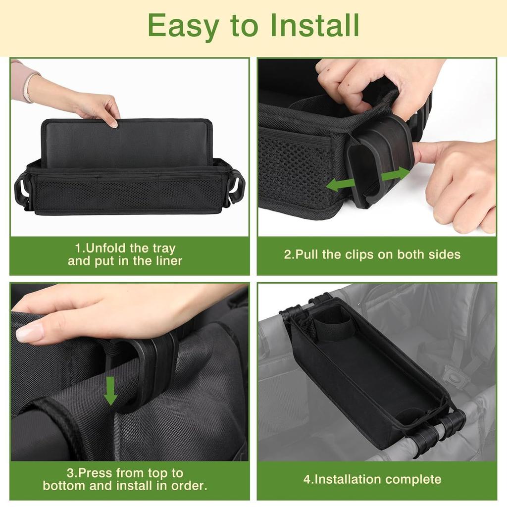 Поднос для закусок, подвесная сумка для тележки, легко моющийся универсальный поднос для закусок для тележки W4, аксессуары с подстаканником.