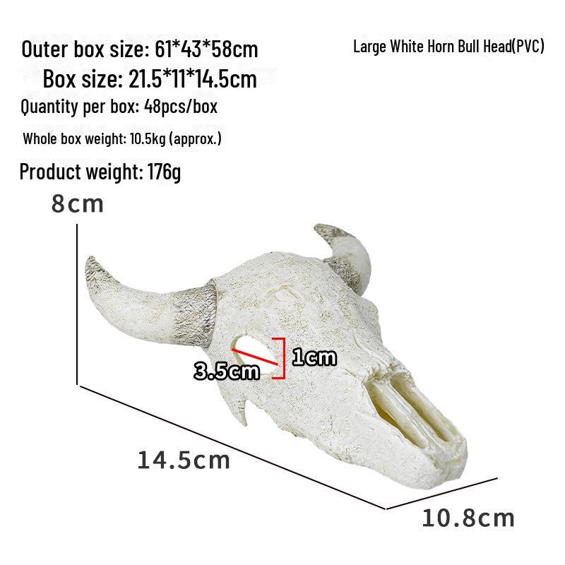 Dinosaur Skull Hiding House: Pet Cattle and Sheep Landscape Skeleton Fish Tank Decoration