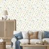 Watercolor meadow flowers and leaves wallpaper for living room and bedroom 50x1000