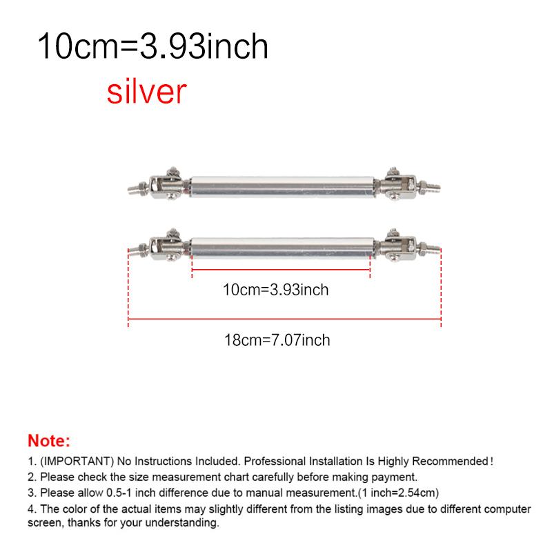 2psc Universal Racing Adjustable Front Rear Bumper Lip Splitter Support Bar / Pull Rod Kit Racing 75mm/100mm/150mm/200mm