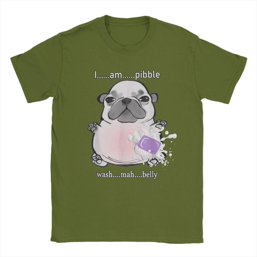 Мужские футболки I Am Pibble Wash My Belly Pibble Meme Смешные собаки Мозговая гниль Хлопковая одежда Смешная футболка с круглым вырезом Футболки большого размера