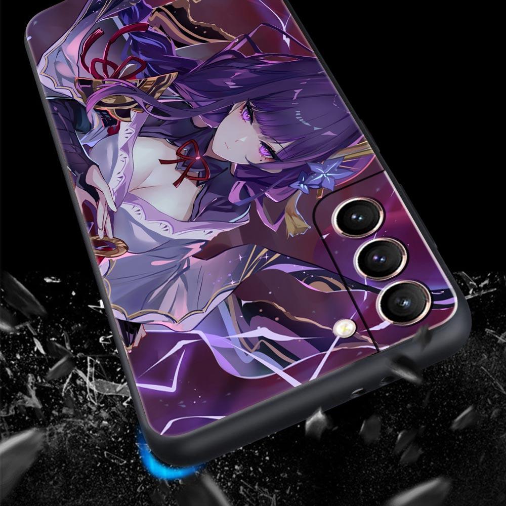 Чехол для телефона Genshin Impact Raiden Shogun Hu Tao для Samsung Galaxy S23 Ultra S22 S21 S20 FE 5G S10 S10E S9 S8 Plus Note 20