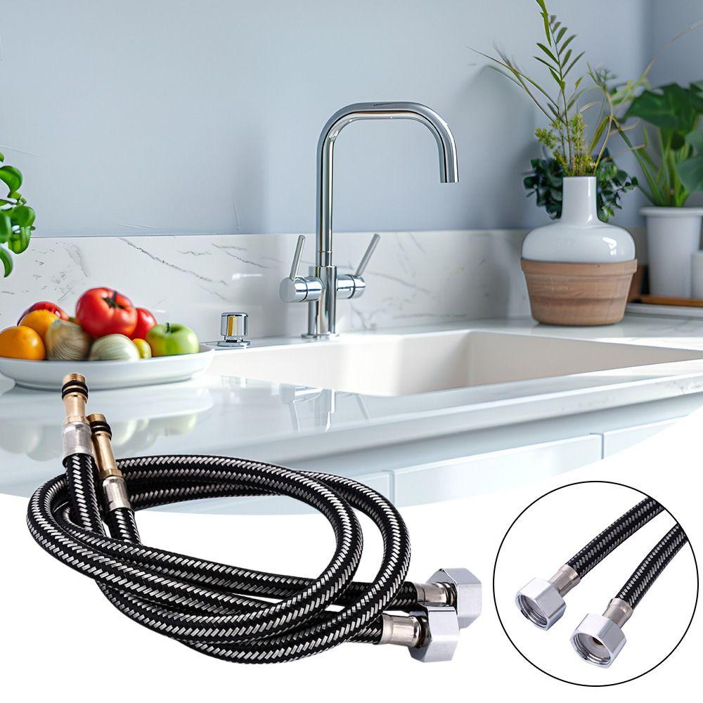 G1/2'' Нейлоновый плетеный шланг для сантехнических труб Термостойкий шланг из нержавеющей стали для крана для раковины Шланг для труб для раковины Взрывозащищенный Гибкий