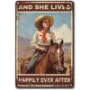 Vintage Cowgirl Metal Sign Retro Western Horse Riding Quote Tin Plaque for Home Bar Farmhouse Decor Life is Tough Spiritually Wi