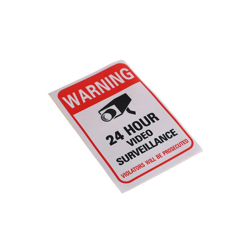10Pcs Home Cctv Surveillance Security Camera Video Sticker Warning Decal Signs