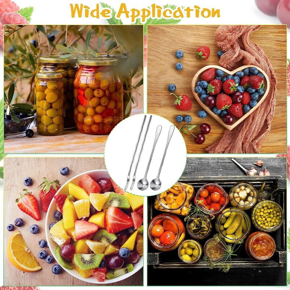 1/4pcs 8.7 Inch Pickle Fork Silver Long Handle Pickle Forks Set Dishwasher Safe Olive Spoon  Kitchen