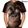 Мужская футболка с 3D-принтом, забавным рисунком гориллы-обезьяны, футболка с животным, женская летняя модная футболка с коротким рукавом, уличная футболка
