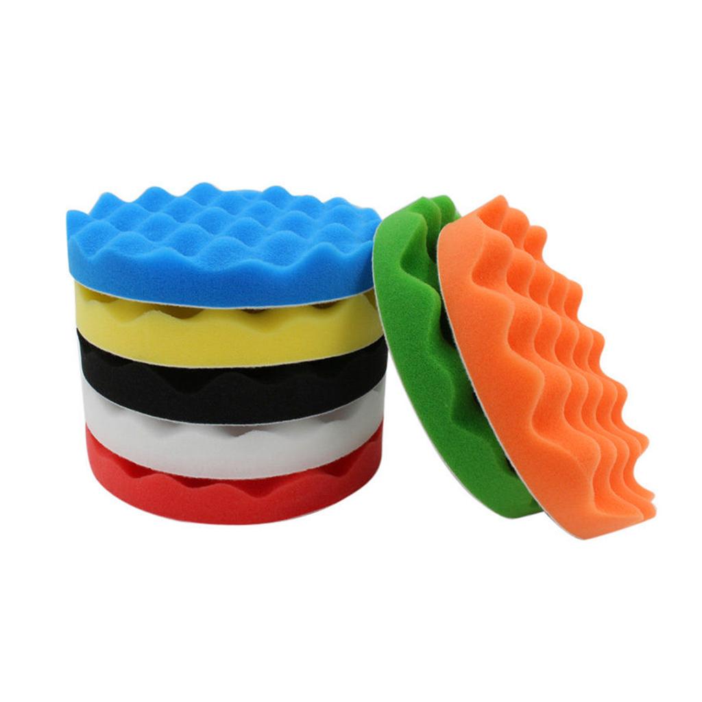 10 Pcs Sponge Polishing Buffing Waxing Pad Kit For Car Polisher Buffer With Drill Adapter