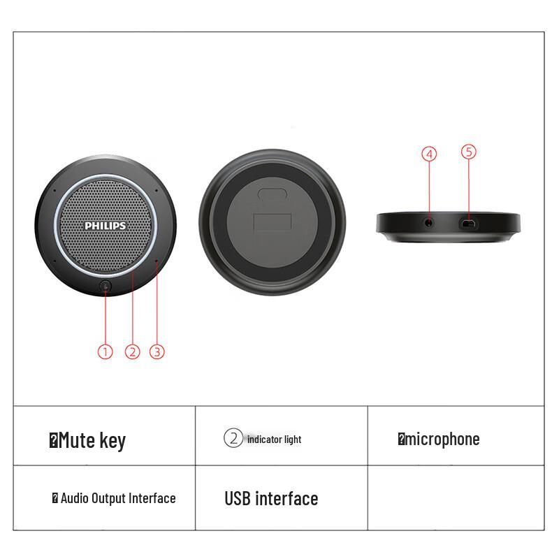 Philips Всенаправленный микрофон для видеоконференций (Китайская версия)