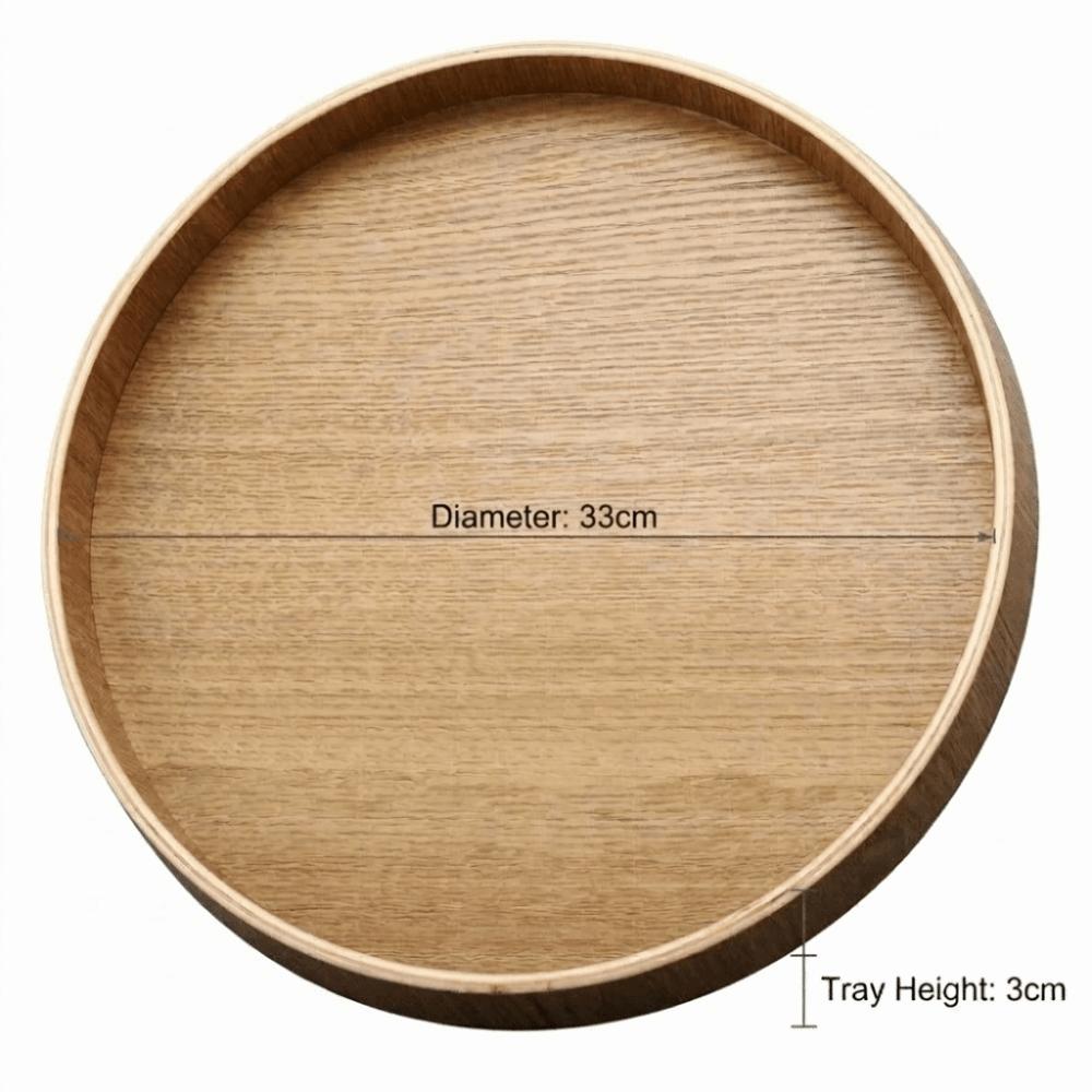 Easy to clean Wooden Platter Vintage Round Dessert tray Cafe-style Minimalist Pastry plate Afternoon tea
