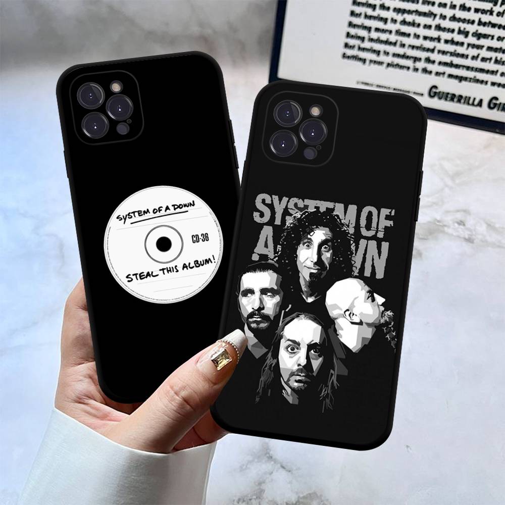 Чехол для телефона Band S-System D-Down Черный Мягкий Силикон ТПУ Чехол для Телефона Для IPhone 11 12 13 14 15 16 17 Pro Plus Mini Max
