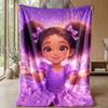 Purple Heart with Blue Butterflies Theme blanket Lightweight Warm Flannel Blanket Decorative Throw Blanket for Home Decoration
