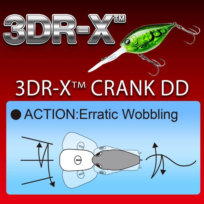 YO-ZURI Bass Lure 3DR-X Crank DD Floating 50mm, Prism Crown