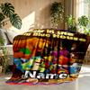 Custom Name Personalized Bear in the Big Blue House Print Blanket, Home Decor, Bedroom, Sofa, Camping, Couch, Gifts for Birthday Christmas