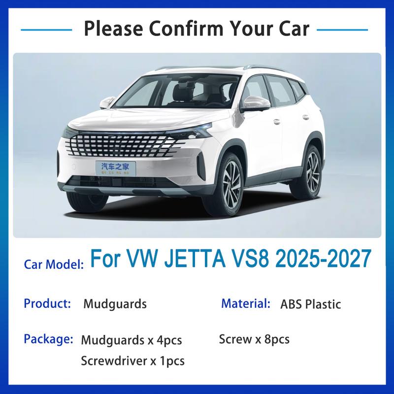 Автомобильные брызговики Грязезащитные щитки Для Volkswagen VW Jetta VS8 2025 2026 2027 Аксессуары Автомобильные крылья Брызговики ABS Черные Защита от брызг Инструменты