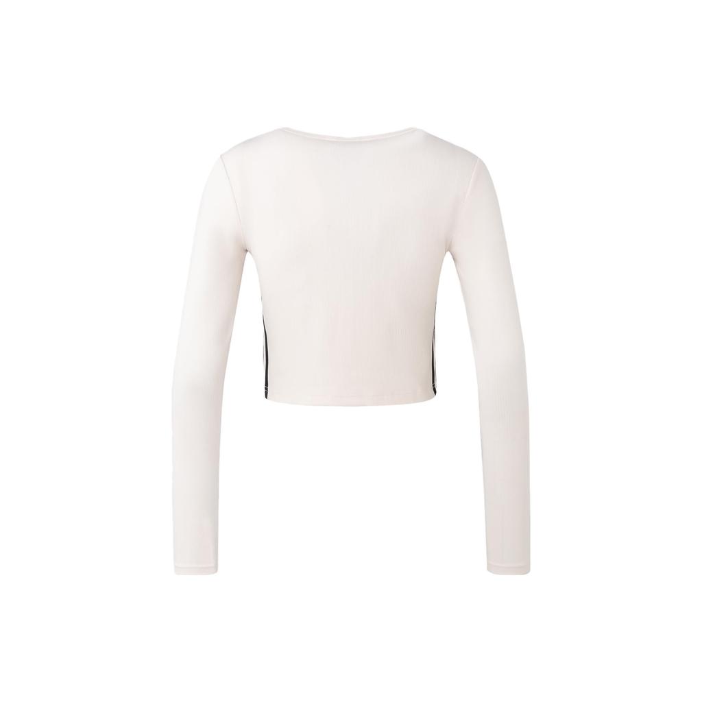 Adidas Оригинальная трилистник Spice Girl Series полосатая трикотажная спортивная рубашка с длинным рукавом женские рубашки розовые белые IS5379