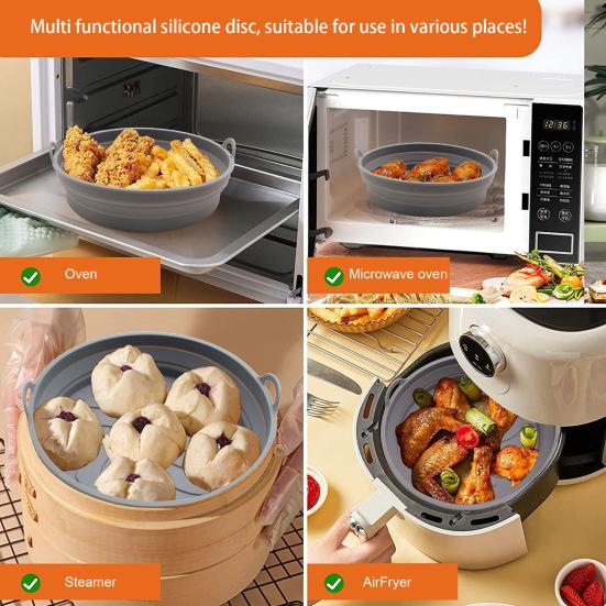 Силиконовый противень для фритюрницы, многоразовый противень для выпечки, антипригарные вкладыши для корзин, термостойкие аксессуары для духовки для здоровой готовки