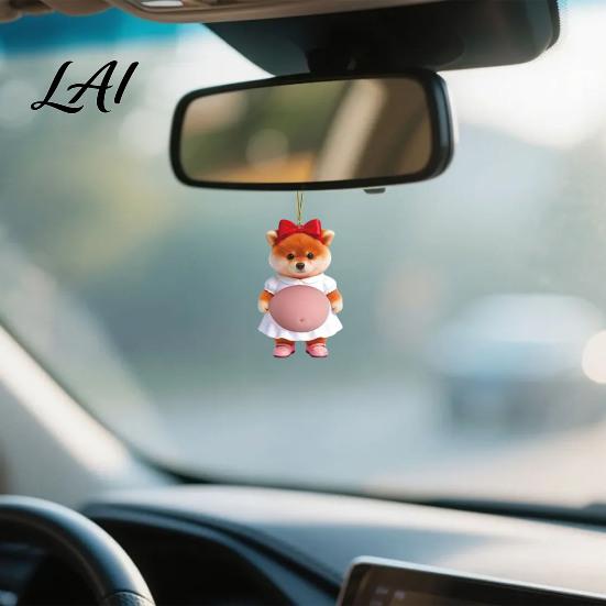 Child Safety Corner Protector Car Pendant Soft Rubber Fat Dog Shape Decompression Toy Adhesive Backing Elastic Cushion Easy Apply Remove Refrigerator